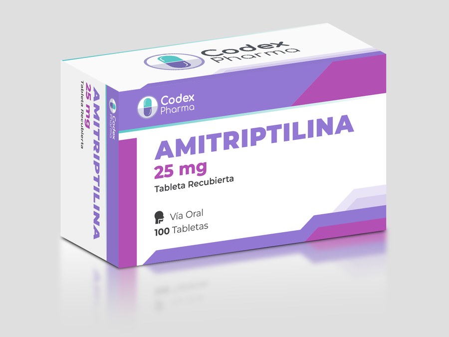 Empaque de Amitriptilina 25 mg en tabletas recubiertas